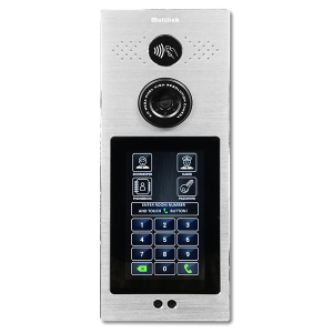 Intercom system door panel brushed metal