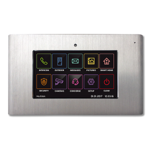 Intercom monitor door panel brushed metal